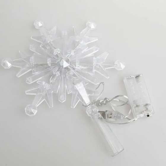 Decoración de árbol de copo de nieve brillante, adorno LED, decoración Decoración de árbol de copo de nieve brillante, adorno LED, decoración