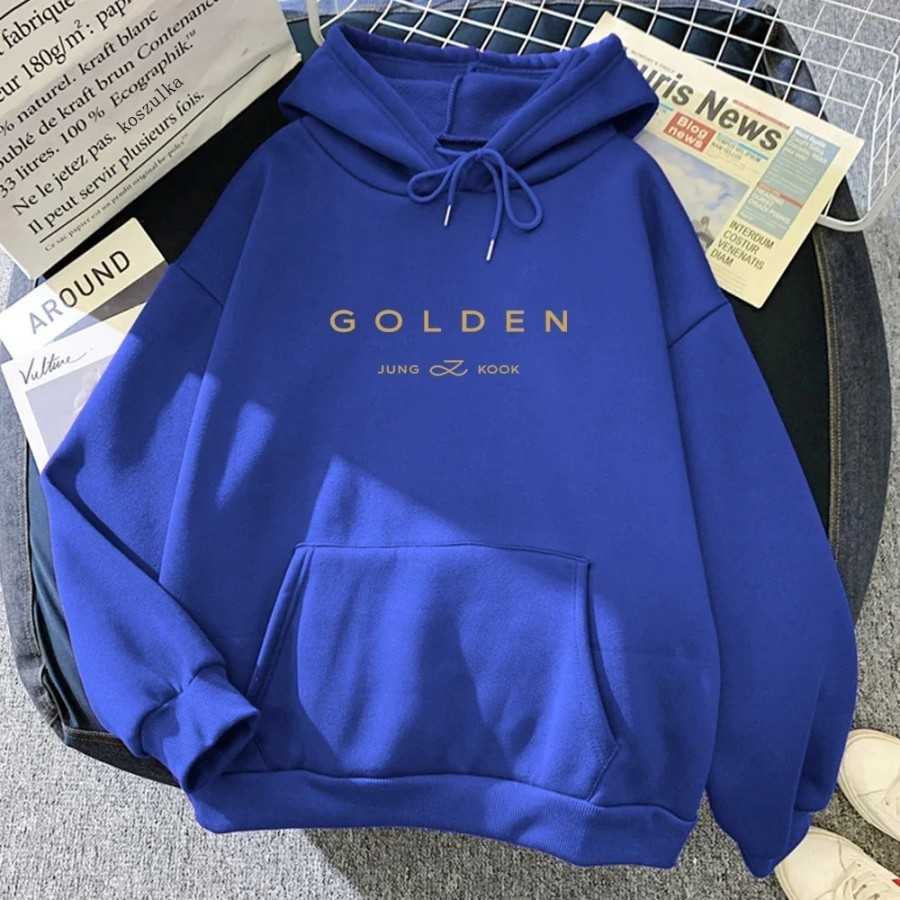 JungKook-Sudadera con capucha dorada para mujer, sudaderas con capucha