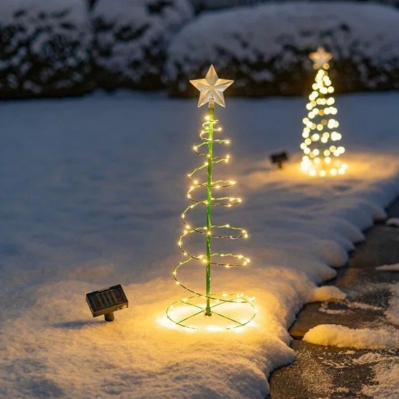 Guirnalda de luces Led solares impermeables para decoración de árbol d