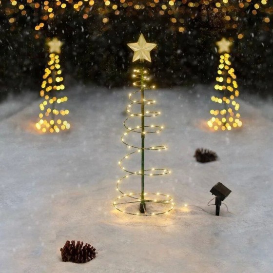 Guirnalda de luces Led solares impermeables para decoración de árbol d