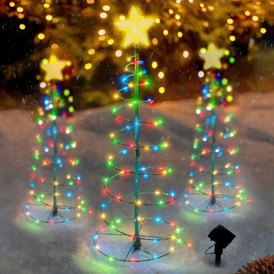 Guirnalda de luces Led solares impermeables para decoración de árbol d