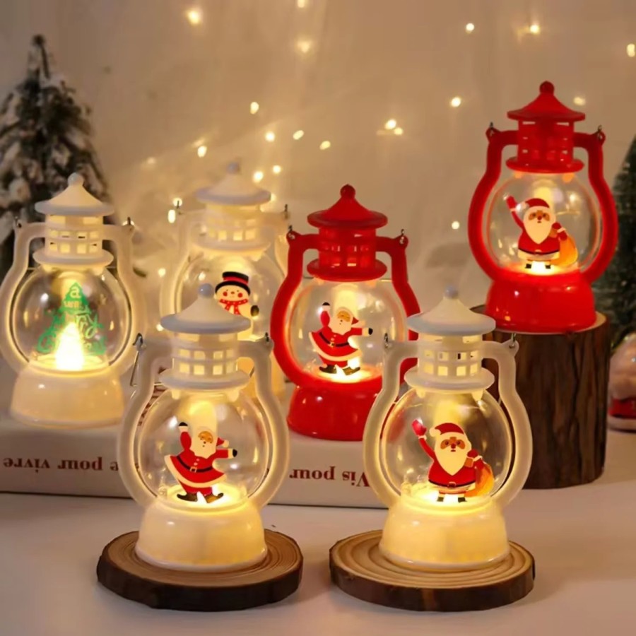 Nuevo diseño 2023, decoración navideña para hornear pasteles, luz LED,