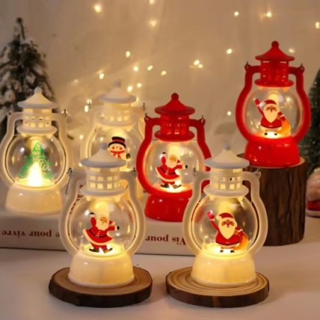 Nuevo diseño 2023, decoración navideña para hornear pasteles, luz LED, linterna pequeña portátil para niños, luz nocturna para N