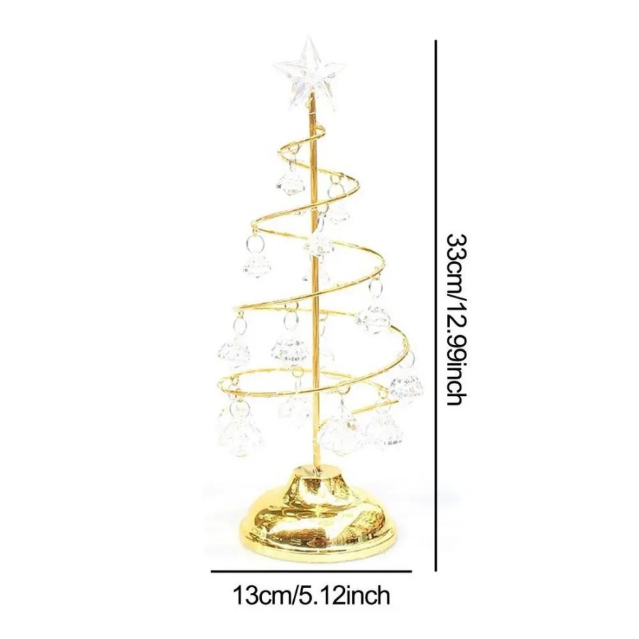 Árbol de Navidad iluminado de acrílico, lámpara de cristal decorativa 
