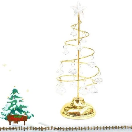 Árbol de Navidad iluminado de acrílico, lámpara de cristal decorativa con batería, luz nocturna moderna LED, mesa pequeña