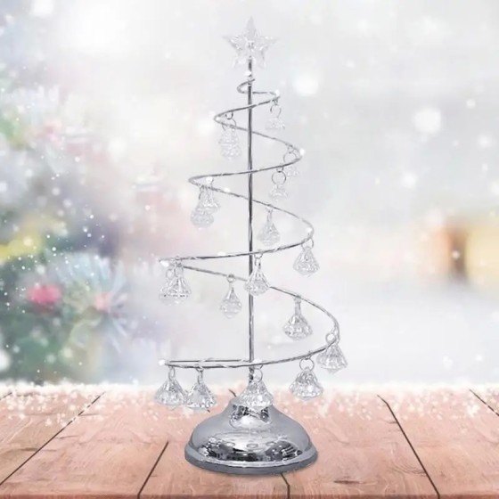 Árbol de Navidad iluminado de acrílico, lámpara de cristal decorativa 