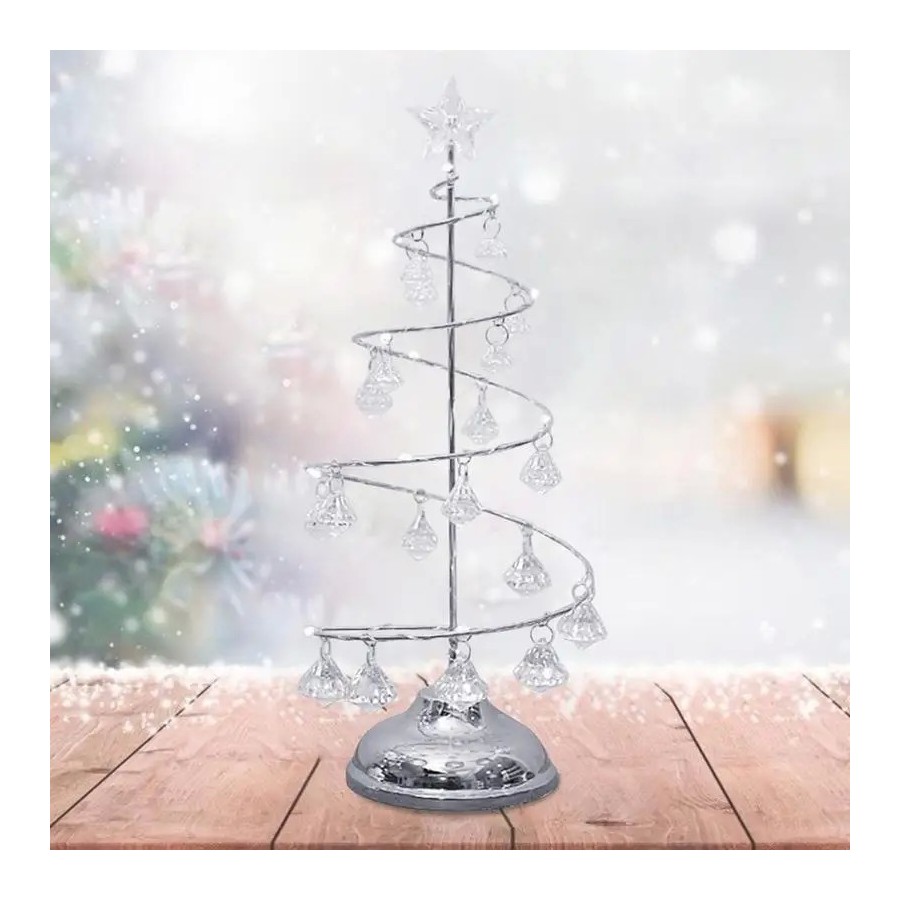 Árbol de Navidad iluminado de acrílico, lámpara de cristal decorativa 