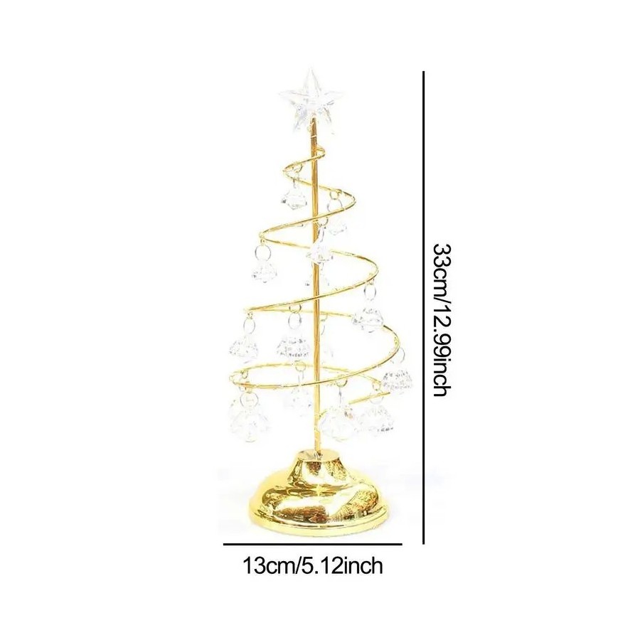 Árbol de Navidad iluminado de acrílico, lámpara de cristal decorativa 