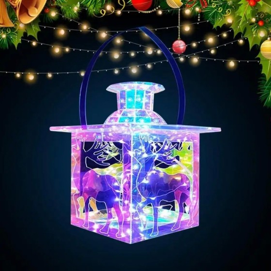 Luces LED decorativas portátiles cuadradas de Navidad, lámpara colorid