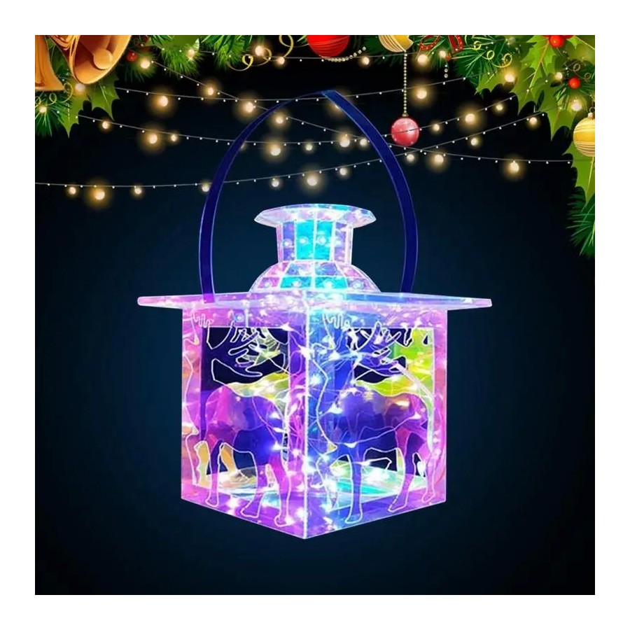 Luces LED decorativas portátiles cuadradas de Navidad, lámpara colorid Luces LED decorativas portátiles cuadradas de Navidad, lámpara colorid