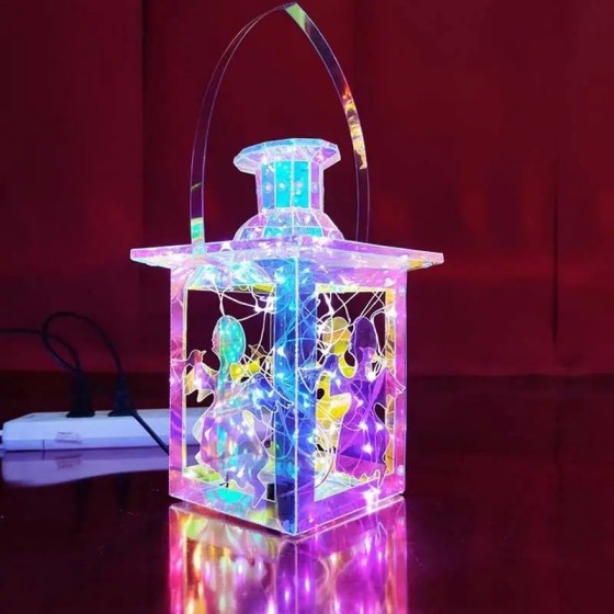 Luces LED decorativas portátiles cuadradas de Navidad, lámpara colorid Luces LED decorativas portátiles cuadradas de Navidad, lámpara colorid