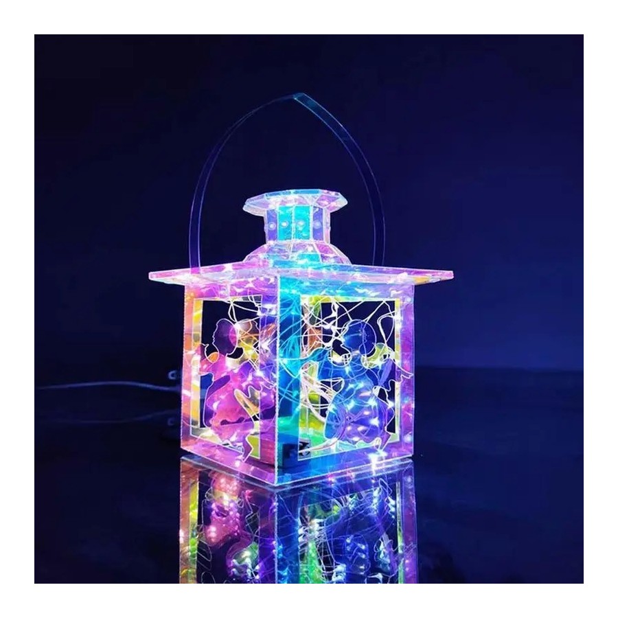 Luces LED decorativas portátiles cuadradas de Navidad, lámpara colorid