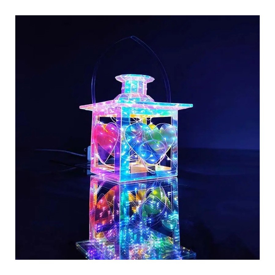Luces LED decorativas portátiles cuadradas de Navidad, lámpara colorid