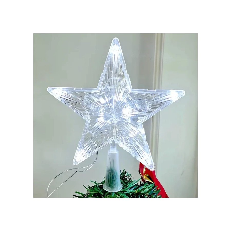 Adornos para árbol de Navidad, lámpara de luz LED de estrellas superio Adornos para árbol de Navidad, lámpara de luz LED de estrellas superio