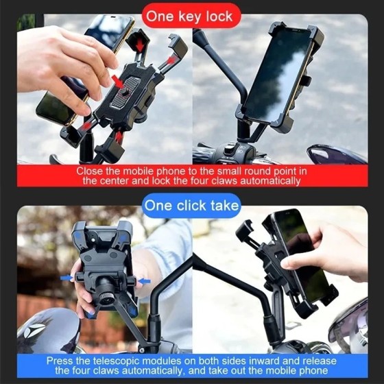 Soporte de teléfono para bicicleta eléctrica, accesorio giratorio de 3
