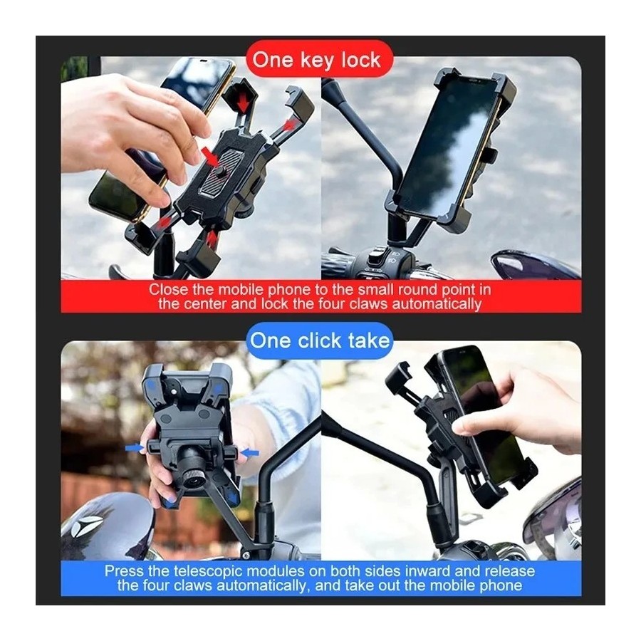 Soporte de teléfono para bicicleta eléctrica, accesorio giratorio de 3