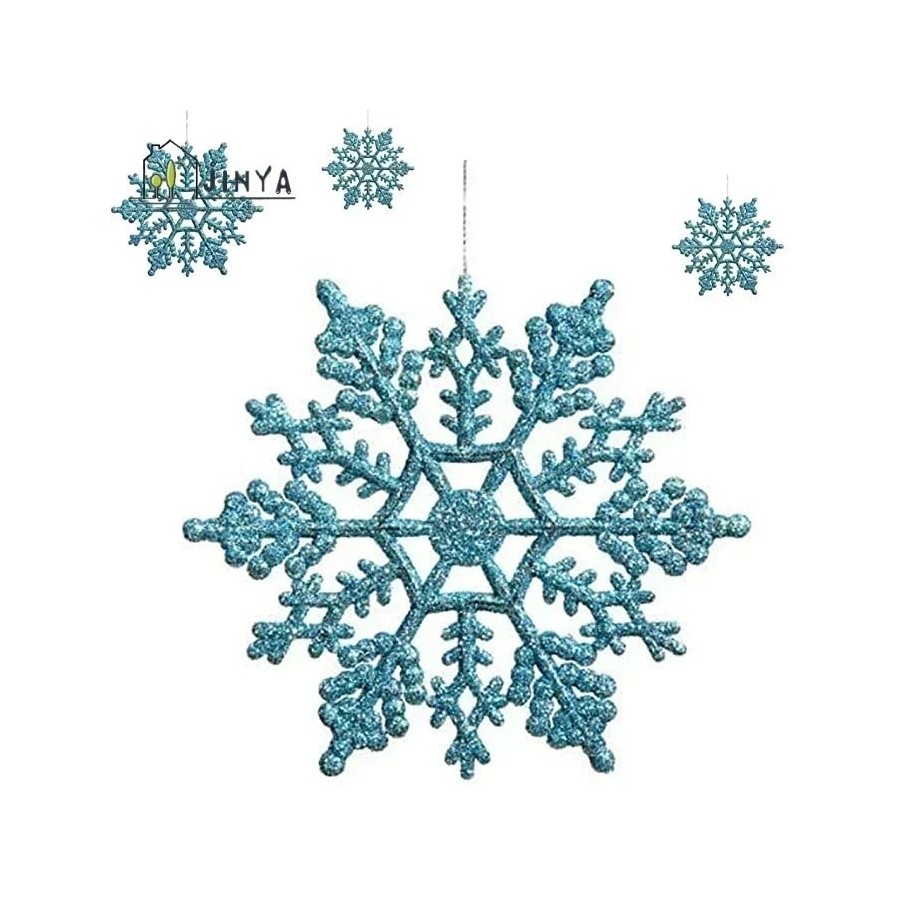 Paquete de 24/12/6 piezas de copos de nieve para decoración de árbol d