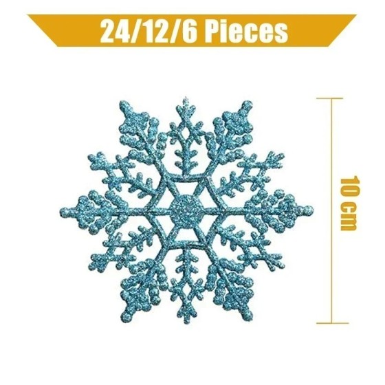 Paquete de 24/12/6 piezas de copos de nieve para decoración de árbol d