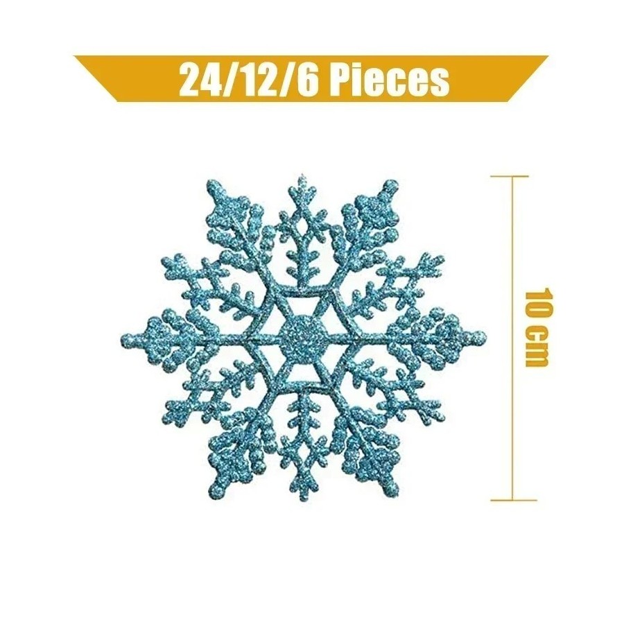 Paquete de 24/12/6 piezas de copos de nieve para decoración de árbol d