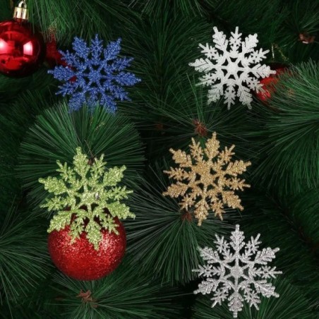 Adorno colgante de alta calidad para árbol de Navidad, adorno artesanal de 7,5 cm para decoración de fiesta, Festival, copos de 