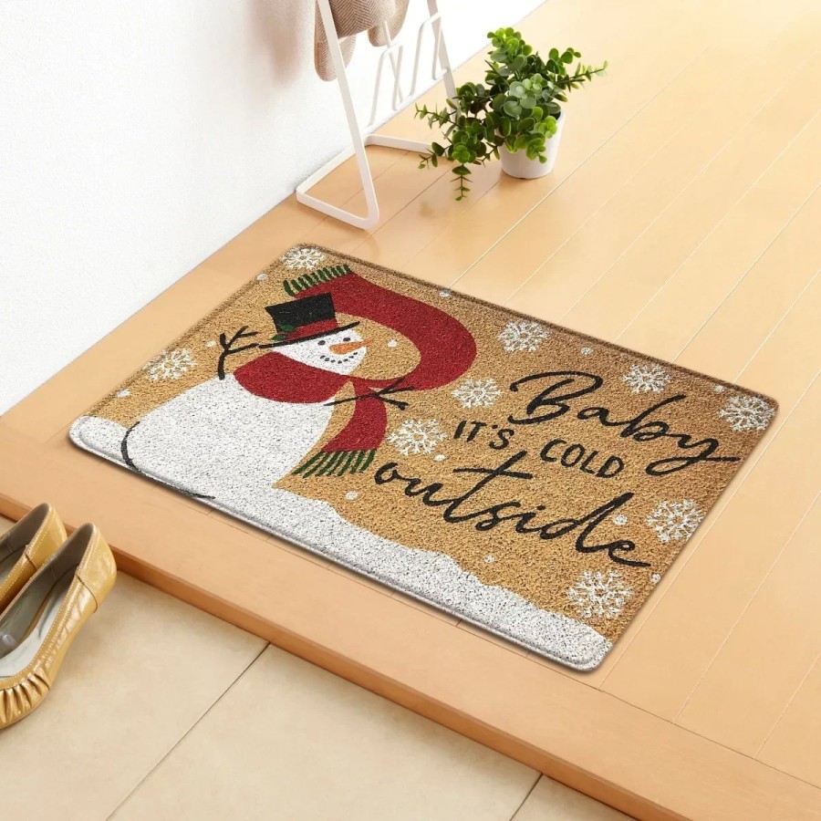Felpudo de decoración navideña, alfombra de alce de gnomos de Feliz Na