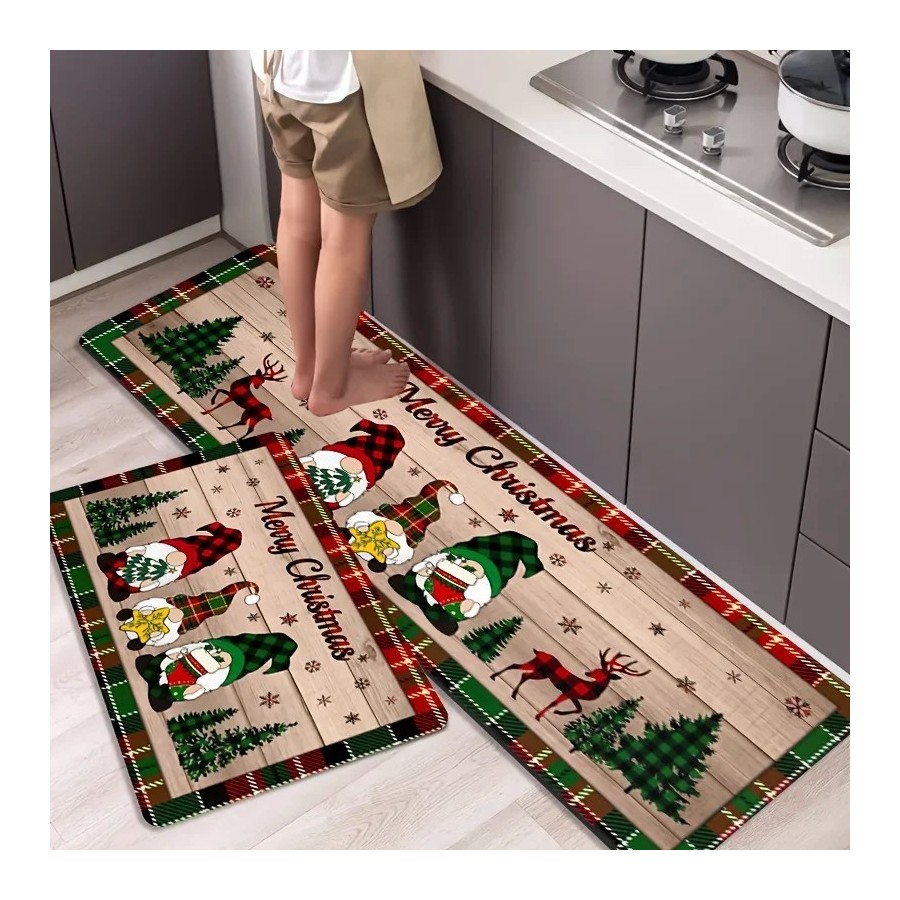 Feliz Navidad Gnomo árbol de Navidad patrón alfombras de cocina sala d