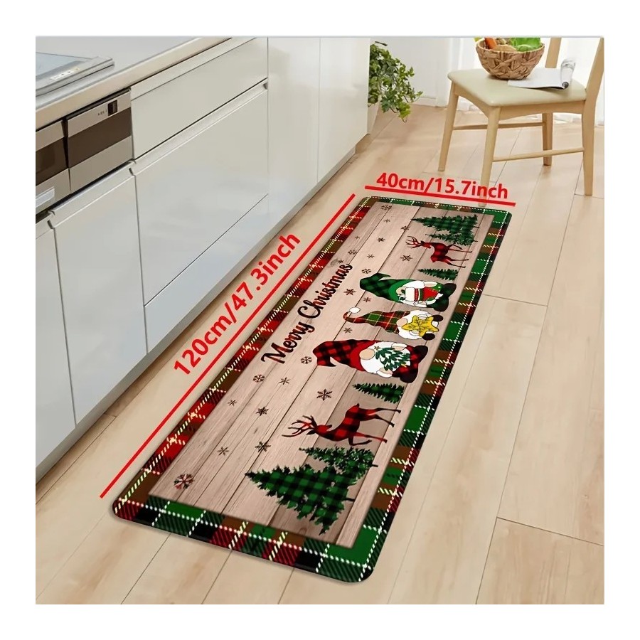 Feliz Navidad Gnomo árbol de Navidad patrón alfombras de cocina sala d