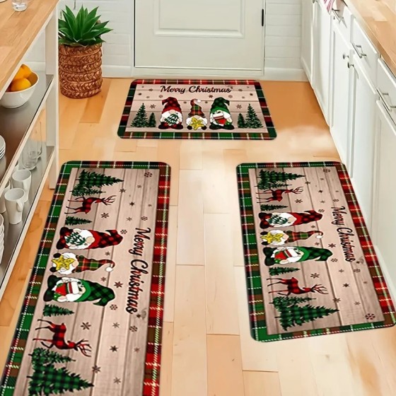 Feliz Navidad Gnomo árbol de Navidad patrón alfombras de cocina sala d