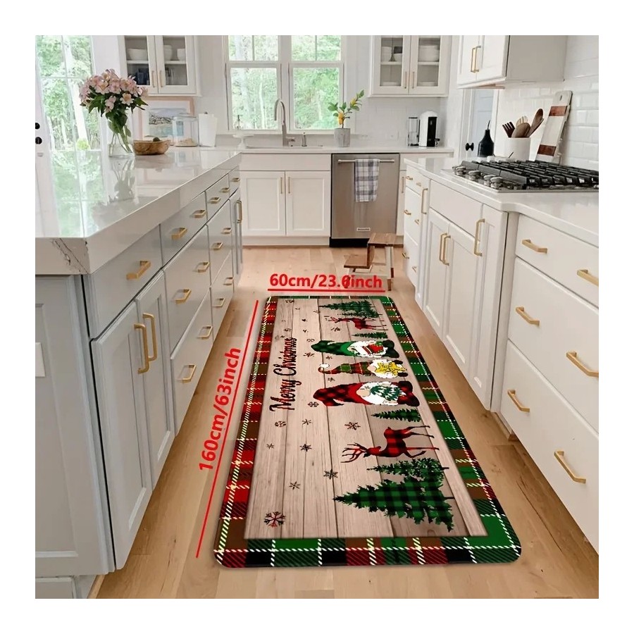 Feliz Navidad Gnomo árbol de Navidad patrón alfombras de cocina sala d