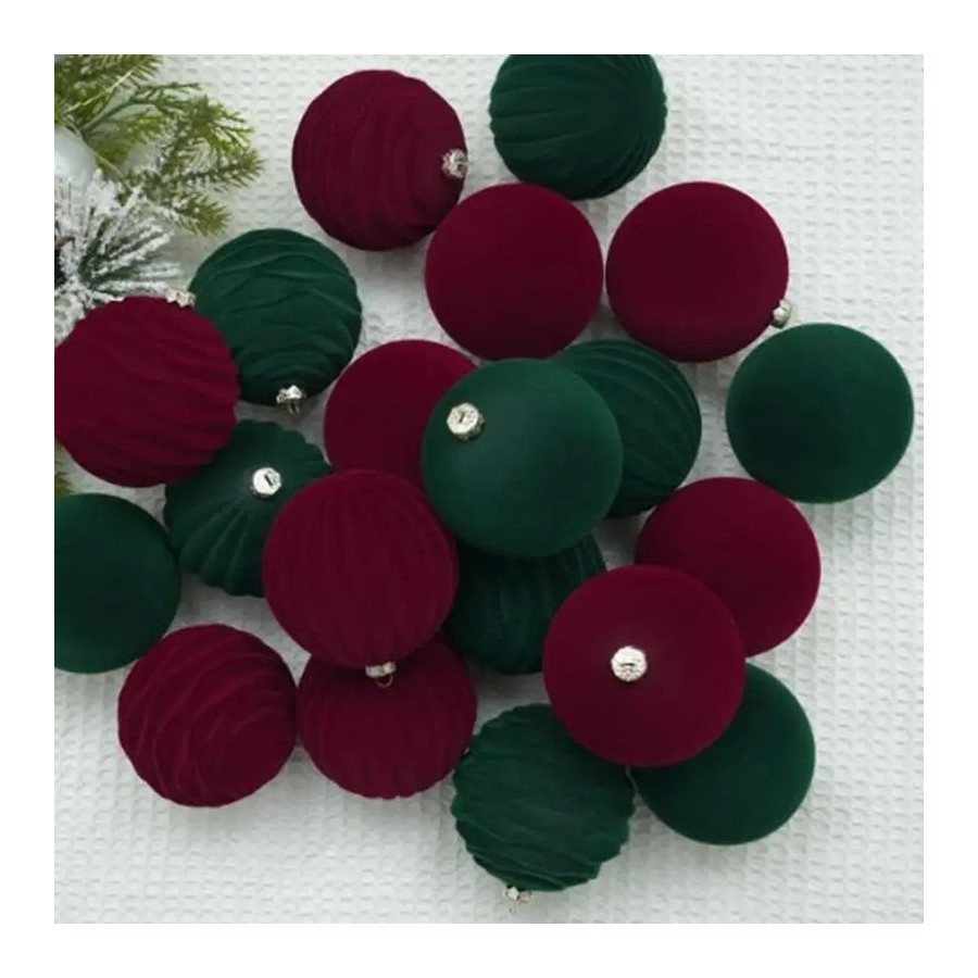 Bola de terciopelo para decoración de árbol de Navidad, adorno colgant