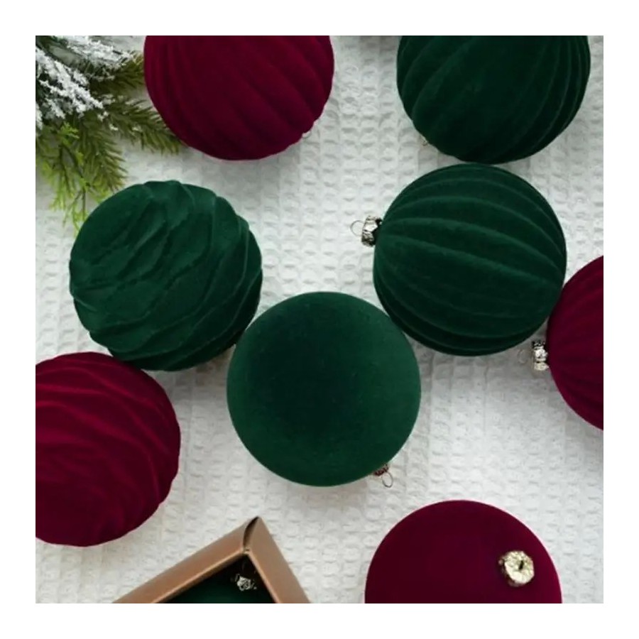 Bola de terciopelo para decoración de árbol de Navidad, adorno colgant