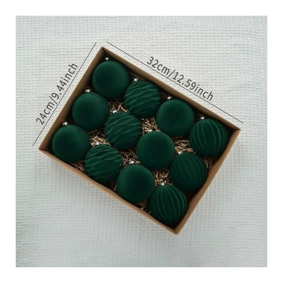 Bola de terciopelo para decoración de árbol de Navidad, adorno colgant