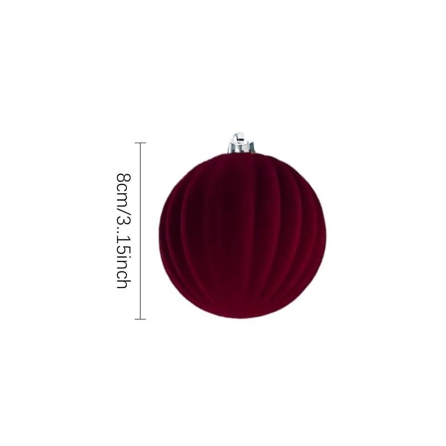 Bola de terciopelo para decoración de árbol de Navidad, adorno colgant