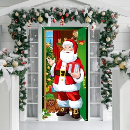 Pesadilla antes de Navidad decoraciones al aire libre cubierta de puerta de Navidad tela colgante decorativa cortina de ambiente