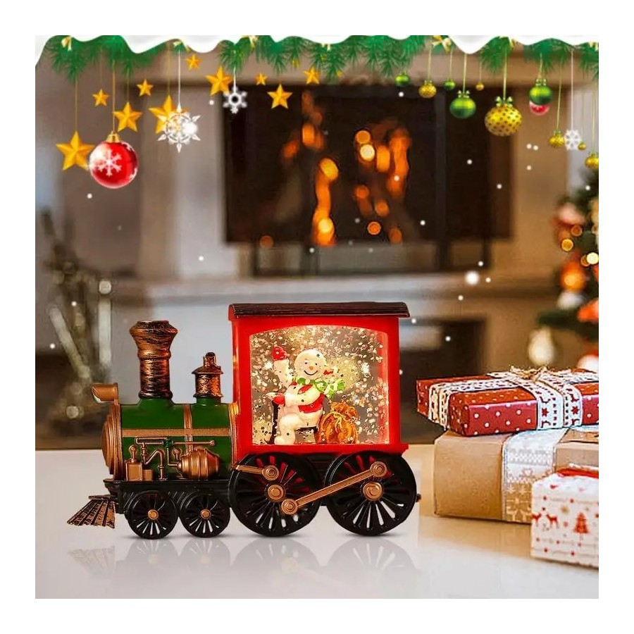 Decoración navideña para el hogar, Papá Noel, muñeco de nieve, tren, g
