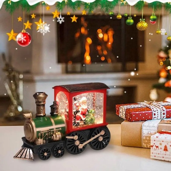 Decoración navideña para el hogar, Papá Noel, muñeco de nieve, tren, g