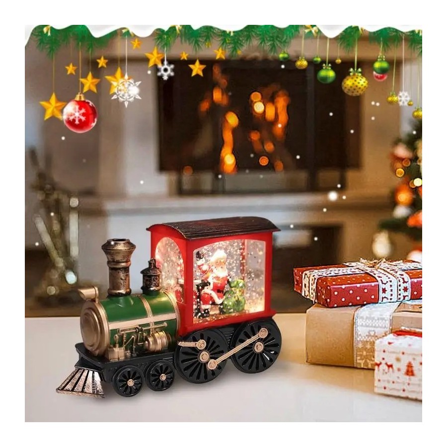 Decoración navideña para el hogar, Papá Noel, muñeco de nieve, tren, g
