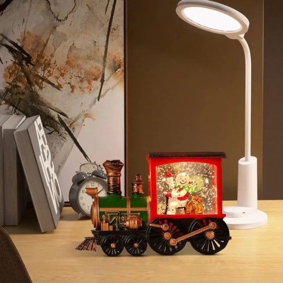 Decoración navideña para el hogar, Papá Noel, muñeco de nieve, tren, g