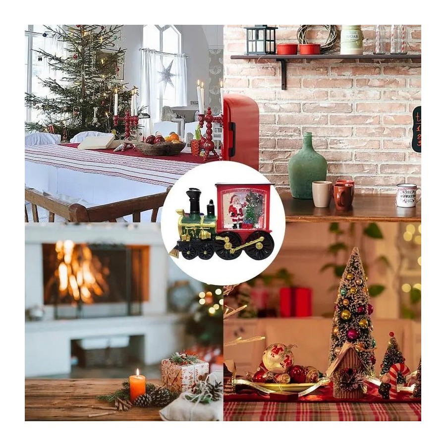 Decoración navideña para el hogar, Papá Noel, muñeco de nieve, tren, g