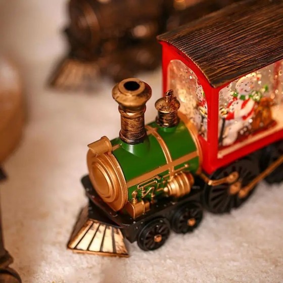 Decoración navideña para el hogar, Papá Noel, muñeco de nieve, tren, g
