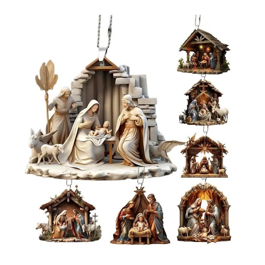 Adornos navideños de presépio, decoración del nacimiento de Jesús, ado