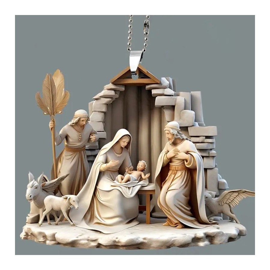 Adornos navideños de presépio, decoración del nacimiento de Jesús, ado