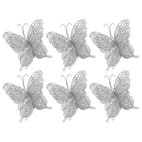 Decoración de mariposa con purpurina, adornos de mariposa ahuecados co