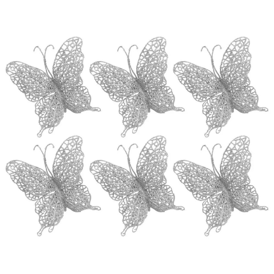 Decoración de mariposa con purpurina, adornos de mariposa ahuecados co