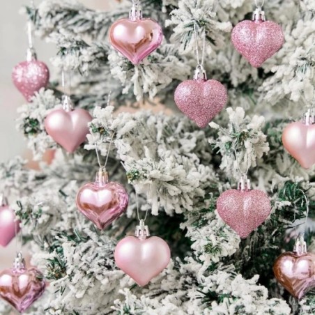 Colgante de bola de corazón, decoración del Día de San Valentín para árbol de Navidad, adorno colgante de bola de corazón