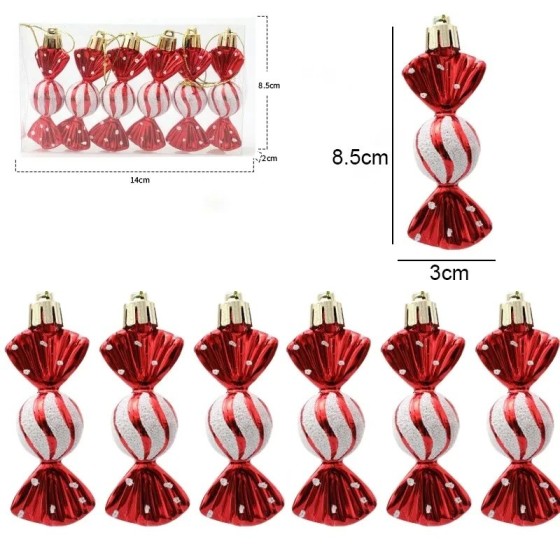 Muleta de dulces para decoración del hogar, carámbanos para árbol de N