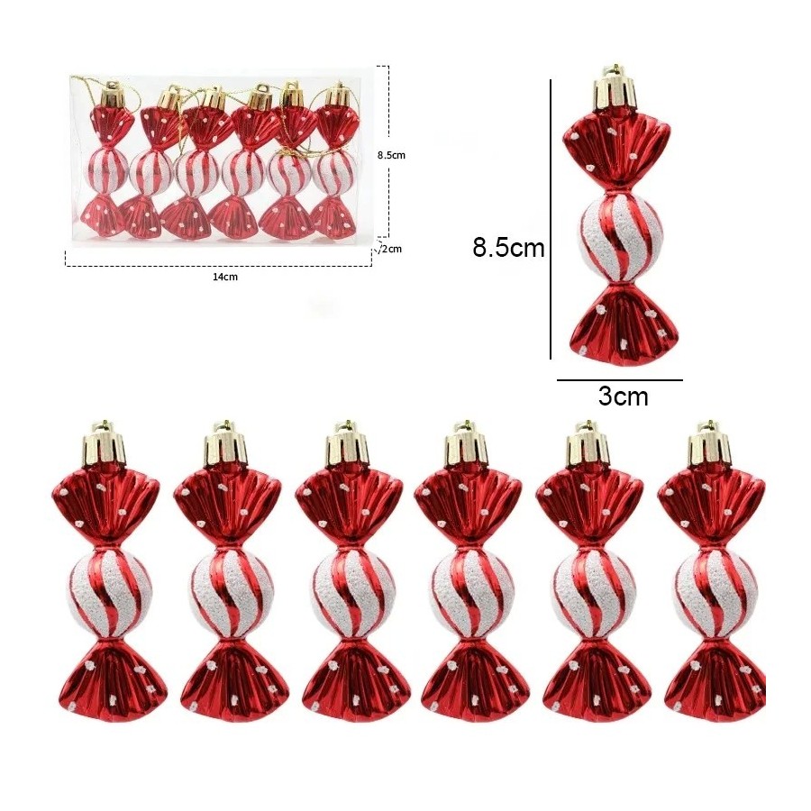 Muleta de dulces para decoración del hogar, carámbanos para árbol de N