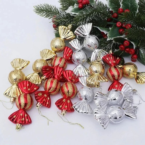 Muleta de dulces para decoración del hogar, carámbanos para árbol de N