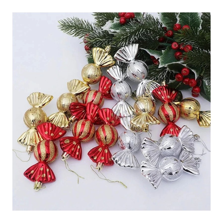 Muleta de dulces para decoración del hogar, carámbanos para árbol de N