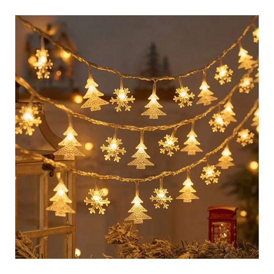 Decoraciones para árboles de Navidad Luces de cadena al aire libre 202